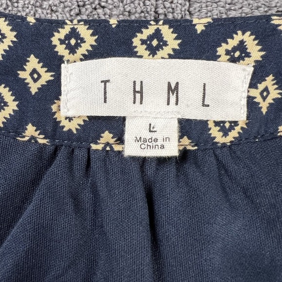 ANTHROPOLOGIE  THML Faye Embroidered Halter Dress Women's Large Lined Bohemian - Picture 2 of 11